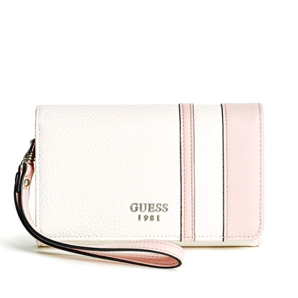 Guess Handbags - Guess Women's Leather Castlehill Pebble Wallet Pink Coquette